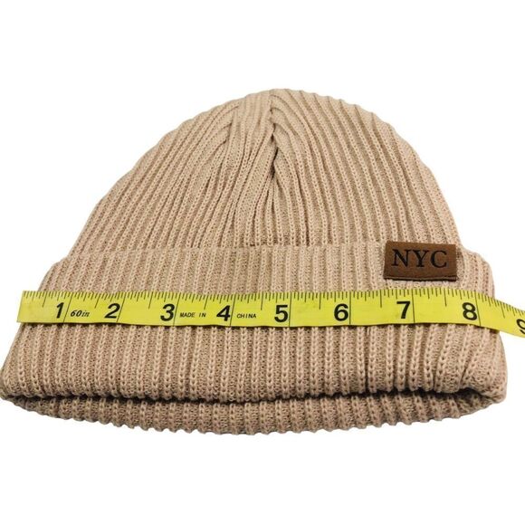 NEW NYC Tan Knitted Hat Beanie - Picture 5 of 5